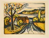 Otto Dix, II Hemmenhofen, 1954, Farblithografie auf Bütten