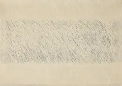 "Horizontal geschichtet" by Raimund Girke, 1960, Tempera auf Leinwand, sold Jun 2025