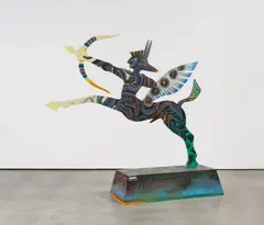 Horst Gläsker, Anubis-Chiron, 1993, Holz, farbig gefasst mit Acryl und Öl