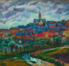 Otto Möller, Thüringer Landschaft, 1912, Öl auf Rupfen