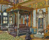 Hikmet Onat, Palast-Interieur, 1955, Öl auf Leinwand