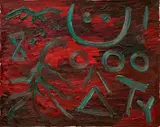 A. R. Penck, "Abgrund 1 (Eros)", 1981, Öl auf Leinwand
