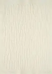 Günther Uecker, Regen II, 1993, Prägedruck auf Bütten