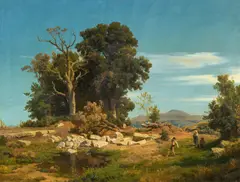 Oswald Achenbach, In den Albaner Bergen, Öl auf Leinwand