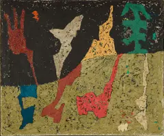 Werner Graeff, Ohne Titel, 1955, Öl auf Holz