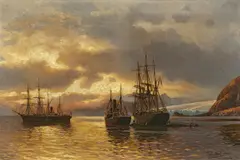 Themistokles von Eckenbrecher, "Walfänger in der Recherchebay am Bellsund (Spitzbergen)", 1906, Öl auf Leinwand