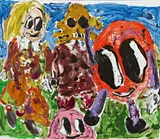André Butzer, Ohne Titel, 2003, Acryl und Bleistift auf Leinwand