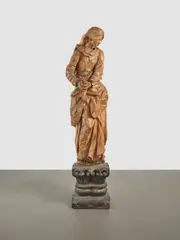 Bohmen, Maria aus einer Kreuzigungsgruppe, Um 1720, Lindenholz, rückseitig ausgehöhlt, mit Resten einer alten Fassung