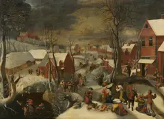 Gillis d.Ä. Mostaert, Bethlehemitischer Kindermord, Öl auf Holz