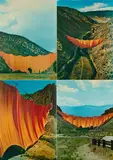 Christo, Valley Curtain, Rifle, Colorado, 1970-72, 1973, Serie von 4 Farboffsets auf Offsetpapier