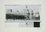 Christo, Wrapped Reichstag, Project for Berlin, 1994, Farboffset und Collage auf leichtem Karton