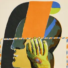Aus: Offsets - 1966 by Horst Antes, 1966, Farboffsetlithografie auf leichtem Karton, sold Jun 2024