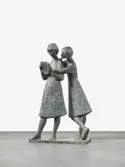 Werner Franzen, Der Brief, 1994, Bronze, grün patiniert