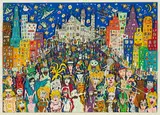 James Rizzi, Halloween in the USA, 1987, 3D-Druckgrafik auf leichtem Karton