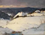 Karl Hauptmann, "Aufziehender Schneesturm", 1937, Öl auf Leinwand