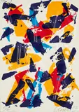 Günther Uecker, Aus: Splitter, 2002, Farblithografie und Prägedruck auf Bütten