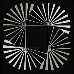 Marcello Morandini, Komposition 621 B, 2017, Farbserigrafie auf Acrylglas über Farbserigrafie auf schwarzem Karton. In Holzrahmen