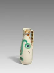 Pablo Picasso Ceramics, Face, 1969, Weißes Steingut, partiell farbig gefasst und glasiert