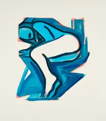 Blue Nude # 3 by Tom Wesselmann, 2001, Farbserigrafie auf Karton, sold Jun 2024