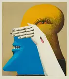 Horst Antes, Figur mit zwei Brennweiten, 1974, Farblithografie auf Bütten
