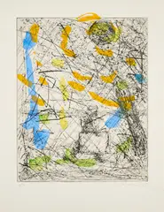 Friedemann Hahn, Ohne Titel, 1985, Farbradierung auf Hahnemühle (Wasserzeichen)