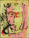 Markus Lüpertz, Selbstportrait (Krater und Wolke Nummer 3), 1983, Ätzung und Farbserigrafie auf Bütten