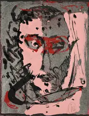 Markus Lüpertz, Selbstportrait (Krater und Wolke Nummer 3), 1983, Farbserigrafie und Ätzung auf Bütten