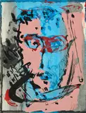 Markus Lüpertz, Selbstportrait (Krater und Wolke Nummer 3), 1983, Farbserigrafie und Ätzung auf Bütten