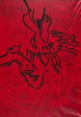 Martin Noël, Fundstück de Kooning, 1993, Farbholzschnitt auf acrylbespachteltem Velin