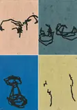 Martin Noël, Konvolut von 4 Druckgrafiken, 1992, Jeweils: Farbholzschnitt auf acrylbespachteltem Velin