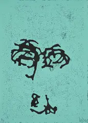 Fernandez by Martin Noël, 1992, Farbholzschnitt auf acrylbespachteltem Papier, sold Apr 2025