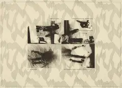 Sigmar Polke, Hände (Die Vermittlung zwischen dem Oberen und dem Unteren), 1973, Farboffset auf dünnem Velin mit Elefantenhaut-Muster