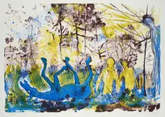 Daniel Richter, Lasst doch die alte Möhre zimbeln, 2001, Farblithografie auf BFK RIVES (Wasserzeichen)
