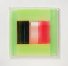 Nicola Stäglich, Transparencies 6, 2004, Öl auf Acrylglas (von innen)