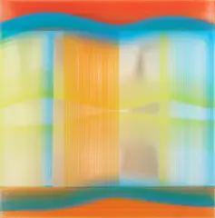Nicola Stäglich, Transparencies 4, 2004, Öl auf Acrylglas (von innen)