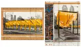 The Gates by Christo und Jeanne-Claude, 1996 bzw. 1997, Jeweils handbemalte Collage auf Karton, sold Nov 2024