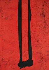 Martin Noël, Ohne Titel, 1994, Farbholzschnitt auf acrylbespachteltem Papier