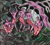 Senaka Senanayake, "The Stone Workers", 1962, Öl auf Leinwand