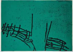 Martin Noël, Ohne Titel, 1993, Farbholzschnitt auf acrylbespachteltem Papier