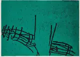 Martin Noël, Ohne Titel, 1993, Farbholzschnitt auf acrylbespachteltem Papier
