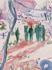 Peter Doig, "Figures at Red House", 1996, Öl auf Leinwand