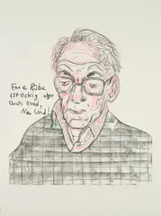 Nicole Eisenman, "Eine Rübe ist eckig aber auch Rund, na und!", 2014, Monotypie auf BFK RIVES FRANCE (Wasserzeichen)