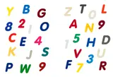 Ayşe Erkmen, Die Farben der Buchstaben / The colors of letters, 2006, 23 Buchstaben und 10 Zahlen. Jeweils: Farbiges Plexiglas, gestanzt. Im originalen Karton