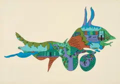 Öyvind Fahlström, Nights, Winter, Years, 1976, Farbserigrafie auf Velin