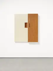 Richard Artschwager, "Handle III (Diptych)", 1980, Resopal und Holz, Metallgriff und Schaniere