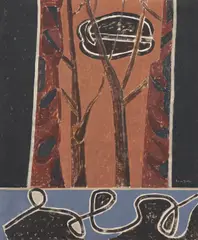 Bruno Goller, Schwarze Wolke, 1964, Öl auf Leinwand