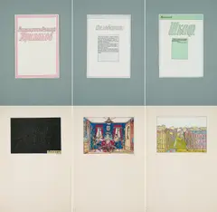 Ilya Kabakov, Der im Schrank sitzende Primakov (Mappe 1 aus: 10 Personen), 1971-74/1994, Mappe mit 47 Farboffsets auf blauem Halbkarton oder weißem Karton. In der originalen Leinenkassette. Mit Beiblatt mit deutscher Übersetzung