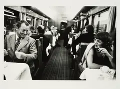 Robert Lebeck, Willy Brandt im Speisewagen, Süddeutschland 1973, 2010, Gelatinesilberabzug