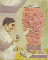 Nikolaus List, Ohne Titel (Döner), 1990, Öl auf Leinwand