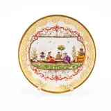 Kleine Schale mit Chinoiserien by Meissen, Porzellan, farbig staffiert, gold dekoriert, sold May 2024